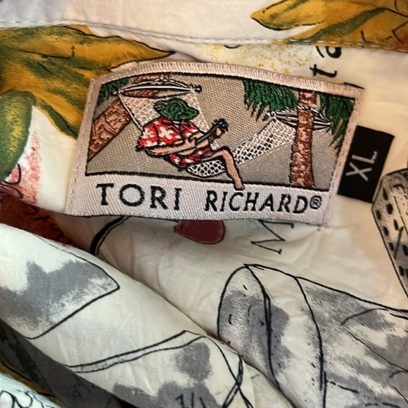 Vntg Tori Richard Aloha Cocktail Drink Hawaiian Shirt Manhattan Martini Size XL - Picture 4 of 5